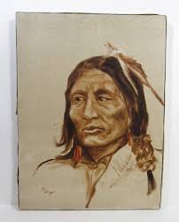 1960S OIL ON canvas african WARRIOR CHIEF KASAI CONGO TENGE JOSEPH £200.00 