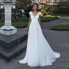 Abiti da sposa e abiti da cerimonia dal tuo atelier italiano di fiducia. Abito Da Sposa Bohemien Scollo A V Manica Manica A Line Boho Abiti Da Sposa Semplici Vestido De Noiva 2020 Eleganti Abiti Da Sposa Taglie Forti Bespoke Occasion Dresses