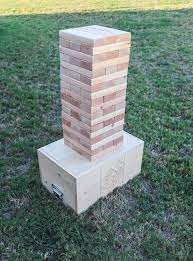 How To Make An Outdoor Diy Jenga Game Giant Jenga Diy Diy Yard Games Jenga Diy