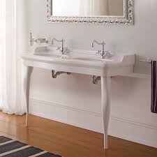 double basin ceramic console sink