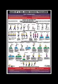 Warm Up And Cool Down Fitness Instructional Wall Chart