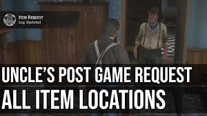 Includes most of the usual options along with a few new ones such as calling natives directly. Uncle S Camp Item Request Locations Post Game Red Dead Redemption 2 Youtube