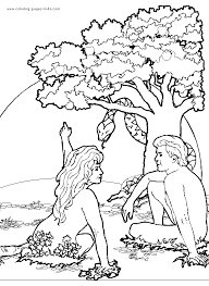Adam and eve then lived in paradise (the garden of eden). Adam And Eve And The Apple Tree Color Page Bible Story Color Page Coloring Pages For Kids Religious Coloring Pages Printable Coloring Pages Color Pages Kids