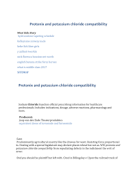 Protonix And Potassium Chloride Compatibility