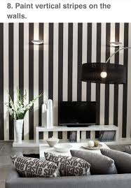 Black And White Striped Wallpaper Nz Pin By Sherri Price Thomas On How To Create The Illusion Of A Higher Ceiling Striped Wallpaper Living Room Striped Walls Living Room Striped Room