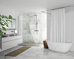The bathroom are tiled with hex marble tile on the floor and herringbone marble tiles in the shower. Free Psd Bathtub With Curtain Cupboard And Window