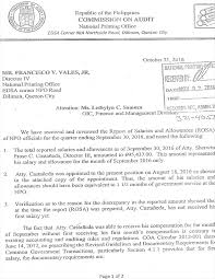 It confirms certain appointments made by the president of the philippines. Coa Memorandum Letter National Printing Office