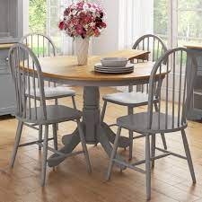 4ft 3 extending dining table with 4 chairs. Round Extendable Dining Table Set With 4 Grey Wooden Dining Chairs Rhode Island Furniture123