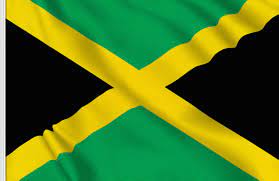 The flag comprise of a gold saltire that separate the flag into four sections. Jamaica Flag
