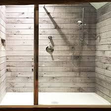 If you have distinct wood paneling on one wall, incorporate a simpler wood panel pattern on the ceiling. Wood Effect Shower Panels Premium Splash Panels