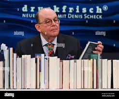 14 October 2020, Hessen, Frankfurt/Main: Denis Scheck, ARD literary critic,  presents a "Best of Druckfrisch" during the Frankfurt Book Fair