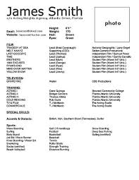 Acting Cv 101 Beginner Acting Resume Example Template