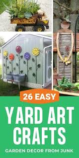 A yard near the front door of a house. 26 Diy Yard Art Crafts Home Decor Garden Ideas