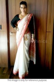 Bollywood actress kajol saree fashion for august 2013. Bollywood Style Kajol Georgette Saree In White Color