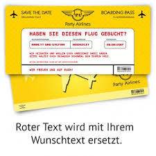 Der gutschein kann nach belieben ausgefüllt werden und z.b. Save The Date Karten Zur Hochzeit Flugticket Motiv In Gelb Ebay