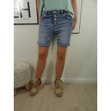 Bermuda hose f/s 2018 #2b. Damen Denim Shorts In Klassischer Jeans Waschung Kurze Jeans Hose
