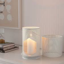 Beharska Lantern For Block Candle White Ikea In 2020 Block Candles White Candles Candles