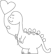 We have pictures with dinosaurs for kids of different ages: Black And White Valentine Dinosaur With Balloon Valentines Day Coloring Page Dinosaur Coloring Pages Valentine Coloring Pages