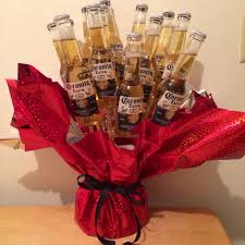 Made This Bouquet Of Beer For My Boyfriend For Valentines Day Valentines Beer Beer Bouquet Liquor Bouquet