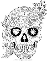 Printable coloring and activity pages are one way to keep the kids happy (or at least occupie. Sugar Skull Adult Coloring Page