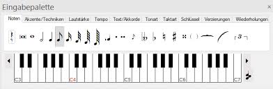 Probier auch du es mal aus! Noten Schreiben Die Eingabepalette Von Forte