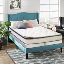 Works best for an innerspring mattress. Amazon Com Spring Coil 9 Inch Foam Encased Pillowtop Pocketed Coil Innerspring Mattress And 4 Wood Split Low Profile Box Spring Foundation Set Full Grey Furniture Decor