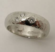 Unique Ooak Hand Made And Hammered 10 Iridium By Watertonjewelry 3900 00 Buying An Engagement Ring Wedding Bands Mens Wedding Bands