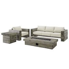 Collection by eric iluve • last updated 2 weeks ago. Modway Manteo 4 Piece Rustic Sunbrella Patio Sofa Set In Light Gray And Beige Eei 4037 Lgr Bei Set