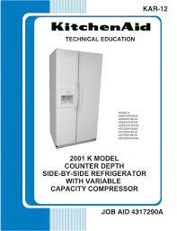 Do you have a question about the kitchenaid krmf706ebs or do you need help? Kitchenaid Refrigerator Service Manual For Model Ksbp25