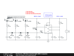 We can use the 555 as a timer for up to 10 minutes. 555 Timer Circuit To Light Leds In Sequence Circuitlab