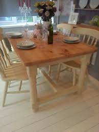 Beautiful Shabby Chic Solid Pine Farmhouse Table And Chairs Set Painted With Annie Sloa Shabby Chic Kitchen Table Shabby Chic Kitchen Trendy Farmhouse Kitchen