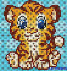 Awww Cute Tiger Diy Perler Beads Bead Art Hama Beads Patterns
