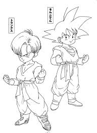 Dragon ball z coloring pages gohan. Trunks And Son Gohan In Dragon Ball Z Coloring Page Kids Play Color