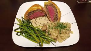 How to make the perfect beef wellington. Homemade Individual Beef Wellingtons With Green Peppercorn Sauce Mushroom Risotto And Sauteed Asparagus Food