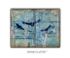 Dean Dass. Blue Cloud 32 x 70. Mixed Media