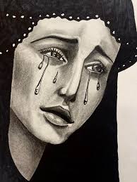 Our Lady of Sorrows I drew with graphite pencils and a permanent marker.