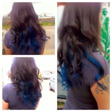 Dark Brown Hair With Blue Underneath Blue Hair Underneath Blue Tips Hair Blue Brown Hair