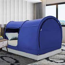 Shop for bed canopy tent kids online at target. Amazon Com Bed Tent Dream Tents Bed Canopy Shelter Cabin Indoor Privacy Warm Breathable Pop Up Twin Size For Kids And Adult Patent Pending Navy Mattress Not Included Home Kitchen