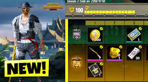 Pubg Mobile Season 3 All Level 100 Royal Pass Items Unlocked Razorxgamer