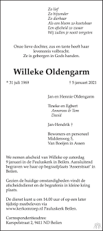 Dagblad van het noorden pe social media. Willeke Oldengarm 05 01 2021 Overlijdensbericht En Condoleances Mensenlinq Nl