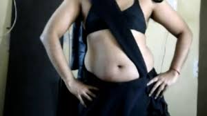 Krithi Sexy Navel Tease in Black Saree, Indian Crossdresser watch online