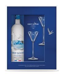 Grey Goose Vodka With 2 Martini Glasses Gift Pack 750ml A1 Liquor