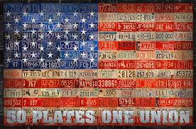 Florida american flag license plate. 50 Plates One Union Recycled License Plate American Flag Mixed Media By Design Turnpike