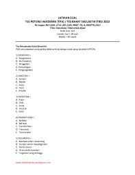 Negara republik indonesia sebagai negara yang memiliki aneka ragam budaya terdapat latihan soal cpns lengkap dengan kunci jawabannya dalam halaman berikutnya. Soal Tes Cpns Dan Kunci Jawaban Research Papers Academia Edu