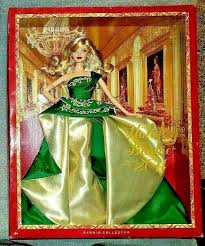 Holiday Barbie Doll 2011 Green Gold Gown Collector S Edition New In Box Mattel Dolls Holiday Barbie Dolls Holiday Barbie Green And Gold