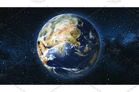 Realistic Earth Planet Against The Continents And Oceans Planets Earth