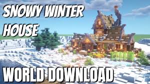 For bedrock, unzip the zip file and use the *.mcworld file. Winter House In Minecraft Survival How To Build A House In A Snowy Biome Minecraft World Download Youtube