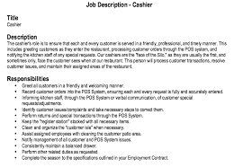 Restaurant Cashier Job Description Resume Free Resume Sample Professional Resume Samples Job Resume Free Resume Samples