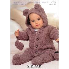 Check spelling or type a new query. Sirdar Knitting Pattern 1774 Baby Bear Onesie With Mittens 0 2 Years