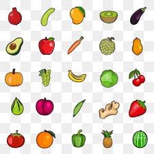 Set Of Fresh Colorful Fruit Vegetables Organic Vector Design Menu Clipart Fruits Vector Png And Vector With Transparent Background For Free Download Colorful Fruit Menu Card Design Fruit Vector